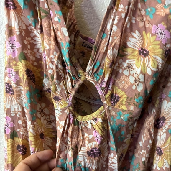 🆕Liberty Love Spaghetti Strap Cut Out Flowy Floral Maxi Sundress L🆕 - Picture 8 of 13